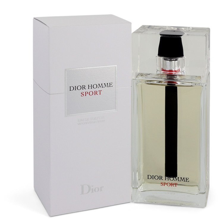 Christian Dior Homme Sport eau de toilette spray for men, 6.8 oz, with modern bottle design and branding visible.
