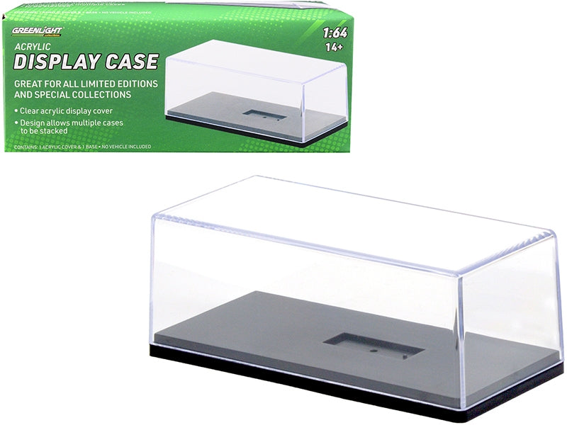 Collectible Acrylic Display Show Case with Black Plastic Base for 1/64 Scale Model Cars by Greenlight - American Smart