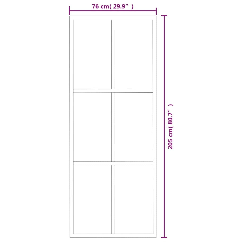 Black American Smart ESG glass and aluminum sliding door, 29.9"x80.7", with sleek frame and modern design for interior or exterior use.