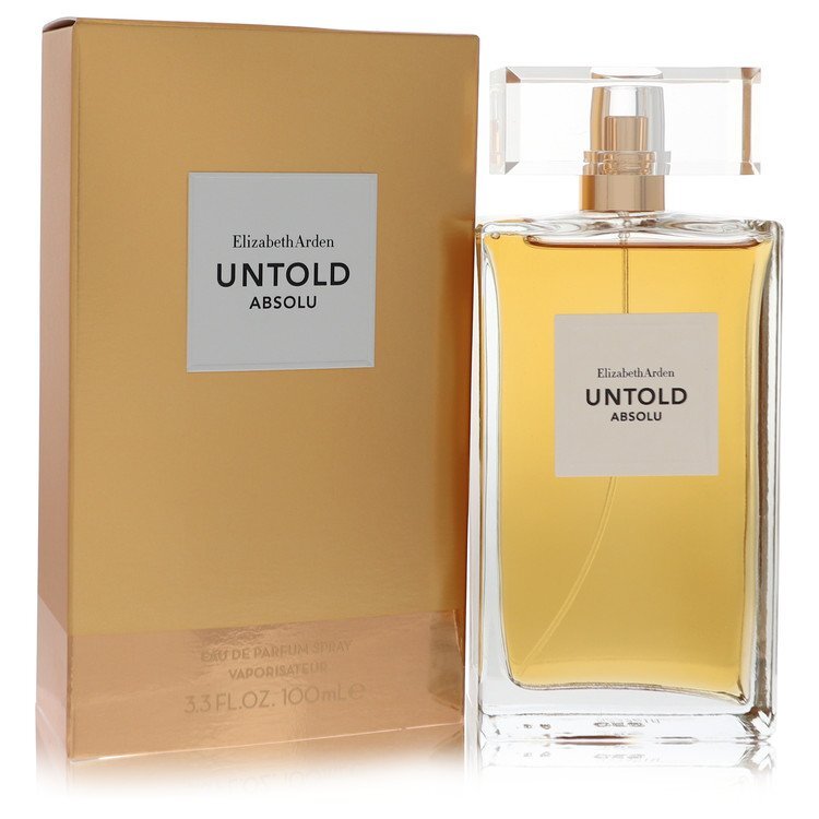 Elizabeth Arden Untold Absolu Eau De Parfum spray for women, 3.3 oz bottle with elegant packaging.