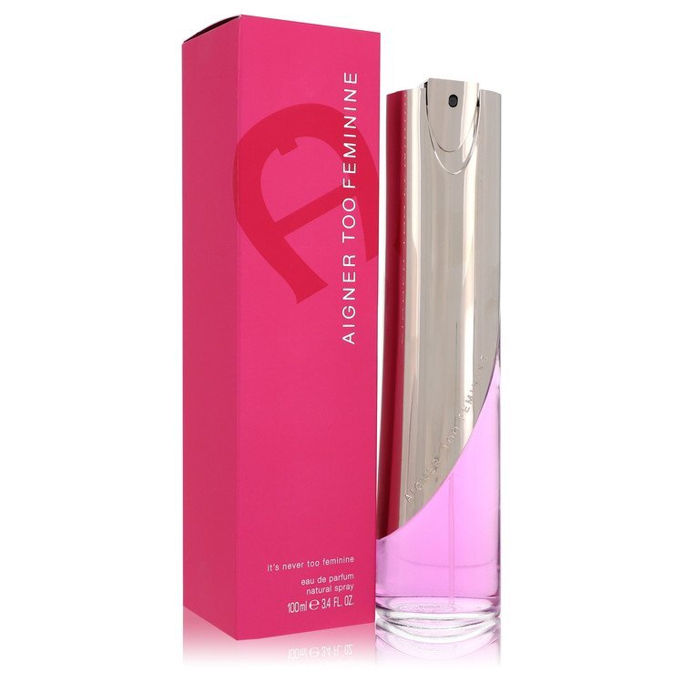 Etienne Aigner Too Feminine Eau de Parfum spray for women, 3.4 oz, featuring elegant packaging and floral fragrance design.