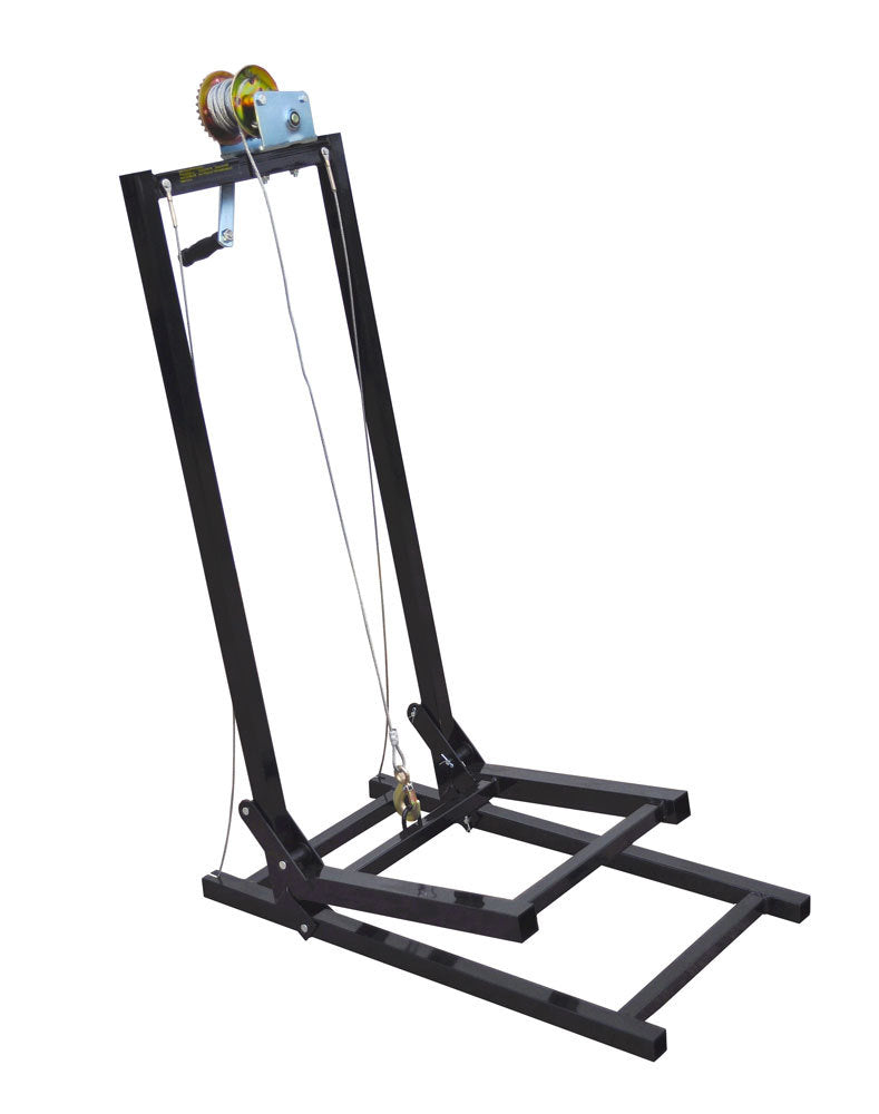 American Smart L-e-vator portable lift system for hunting gear, scouting cameras, and feeders in outdoor environments.