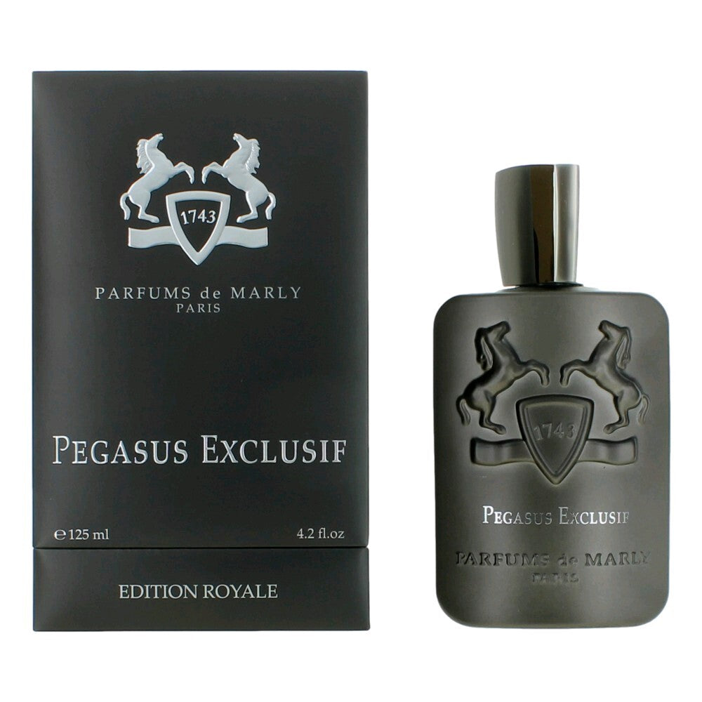 Parfums de Marly Pegasus Exclusif men's eau de parfum spray in 4.2 oz bottle, featuring elegant fragrance design.