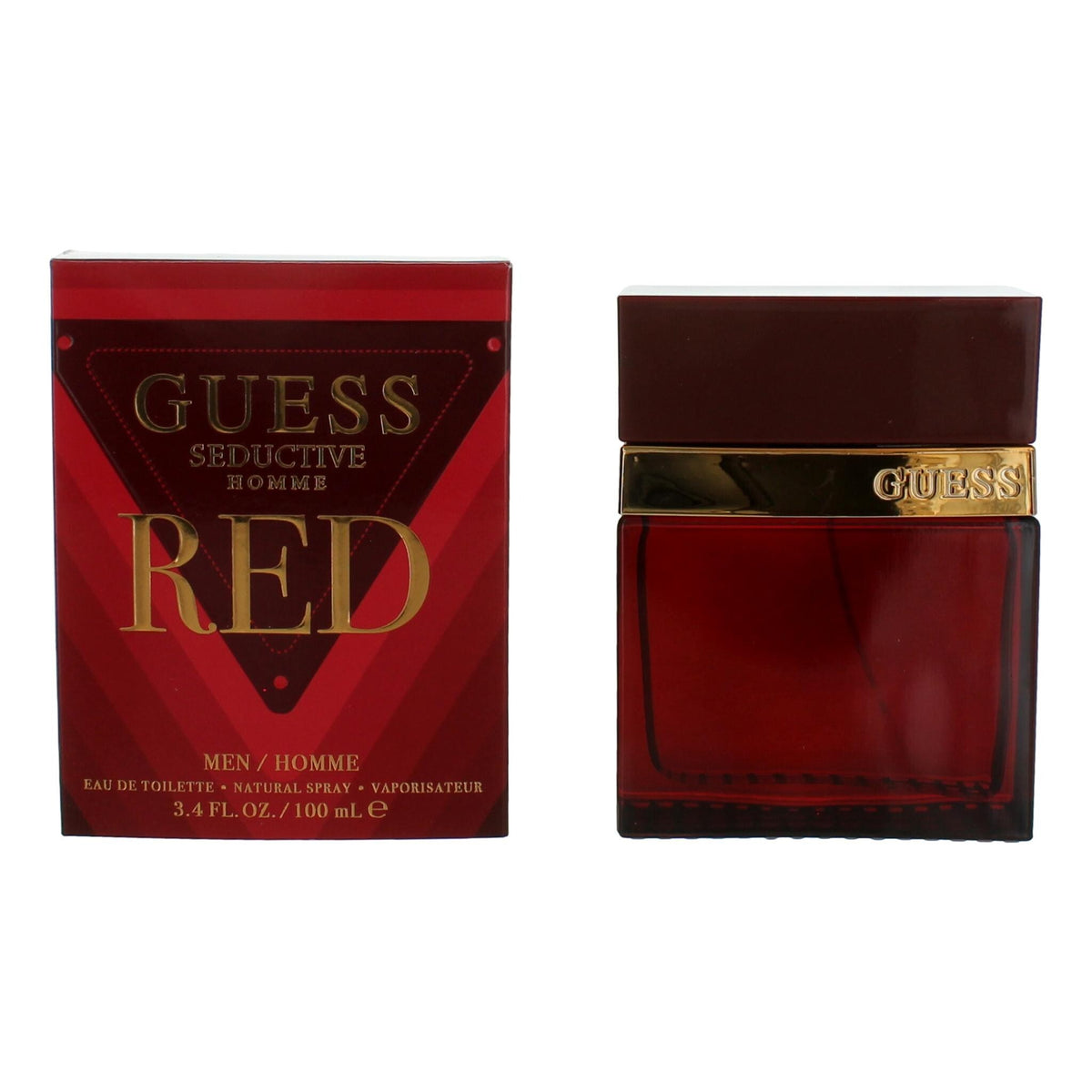 Guess Seductive Homme Red by Guess men's 3.4 oz Eau de Toilette spray, featuring a bold, masculine fragrance.