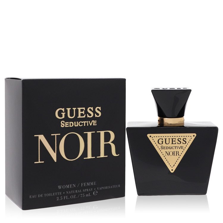 Guess Seductive Noir Eau de Toilette spray for women, 2.5 oz bottle with the Guess branding and elegant packaging.
