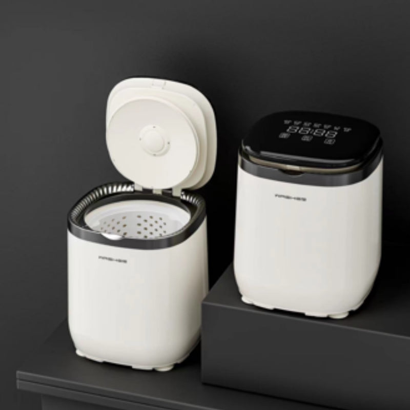 Color: Beige, Electrical outlet: US - Automatic In-and-out Water Mini Washing Machine - American Smart