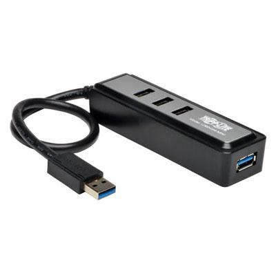 American Smart WB 4-port USB 3.0 SuperSpeed mini hub with attached cable for connecting multiple USB devices.