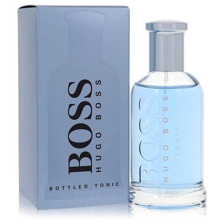 Hugo Boss Boss Bottled Tonic Eau De Toilette spray for men, 3.3 oz bottle with sleek design and modern branding.
