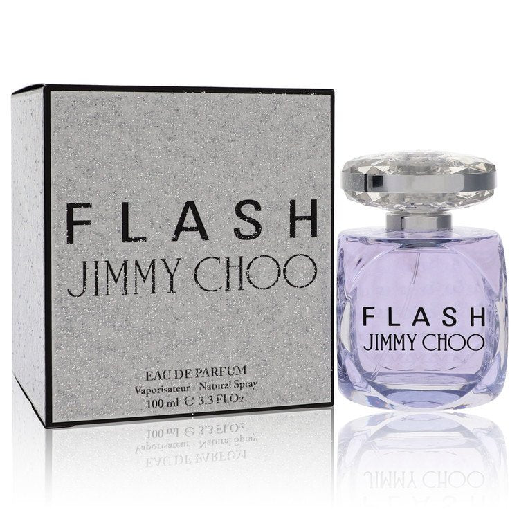 Jimmy Choo Flash Eau De Parfum spray for women, 3.4 oz bottle, elegant fragrance with floral and fruity notes.