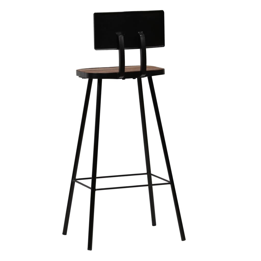 Three-piece reclaimed wood bar set by American Smart featuring a table and two matching stools, suitable for kitchen and dining areas.