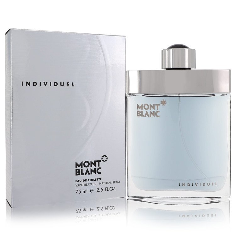 Mont Blanc Individuelle Eau de Toilette spray for men, 2.5 oz, featuring the classic bottle design and branding.