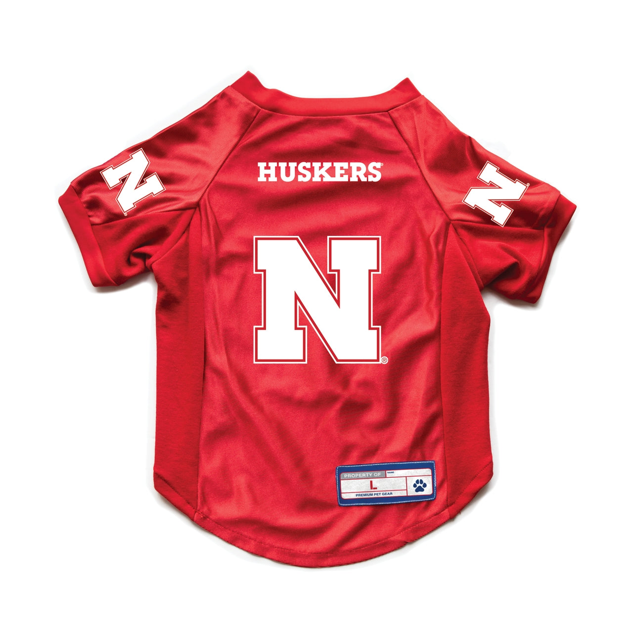 Nebraska Cornhuskers pet jersey in stretch fabric, size XL, by American Smart WB, featuring team logo and colors for dog or cat.