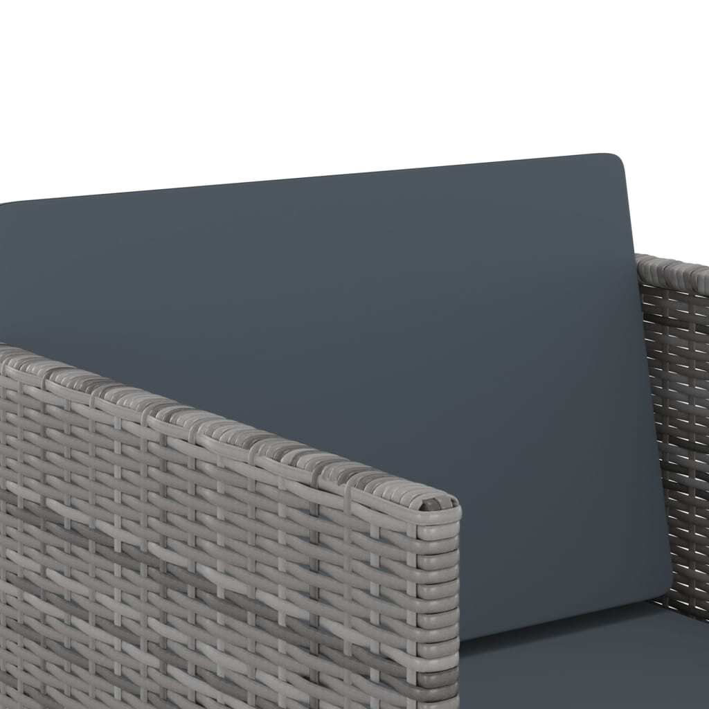 Outdoor 11-piece patio dining set with cushions in gray poly rattan from American Smart - WB, perfect for outdoor gatherings.