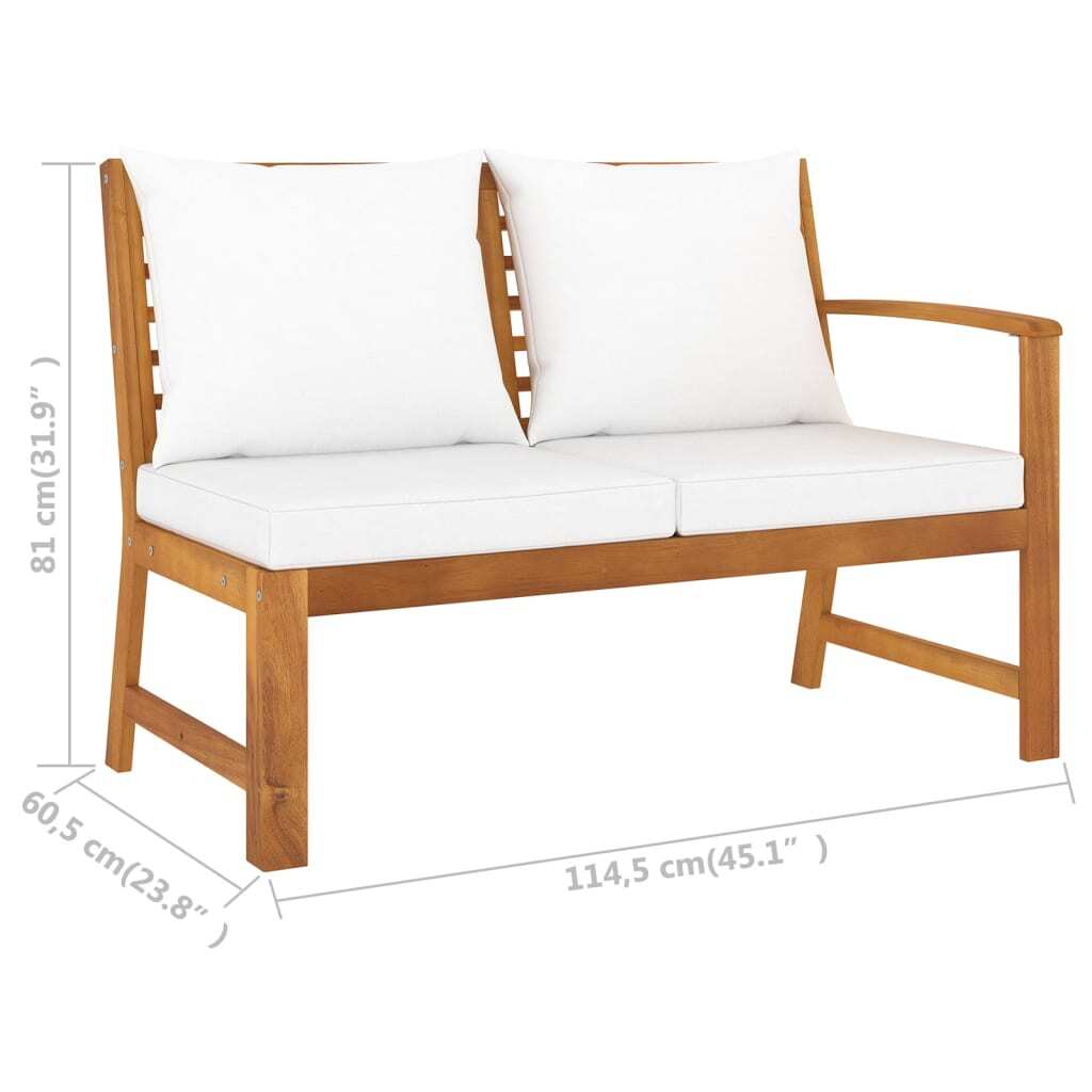 Cream-colored 9-piece patio lounge set with cushions, solid acacia wood construction, outdoor furniture by American Smart WB.