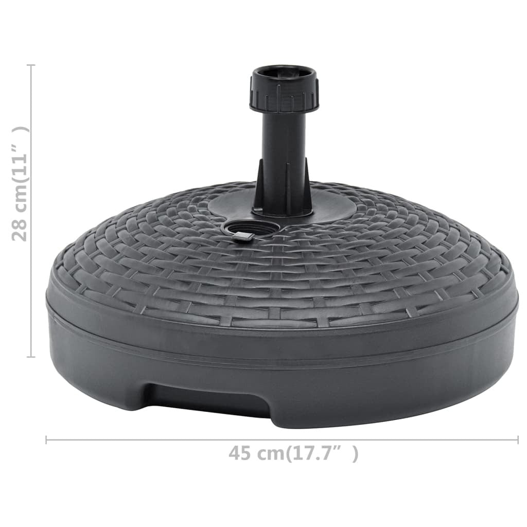 Anthracite plastic umbrella base filled with sand or water, 5.3 gallons, suitable for outdoor living, by American Smart WB.