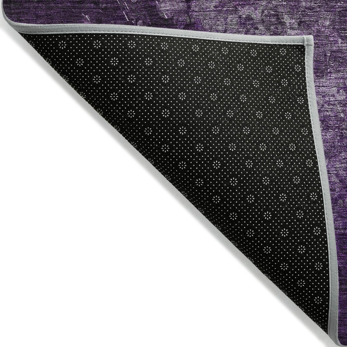 American Smart 2x3 purple washable outdoor area rug with non-skid backing, suitable for indoor and outdoor spaces.