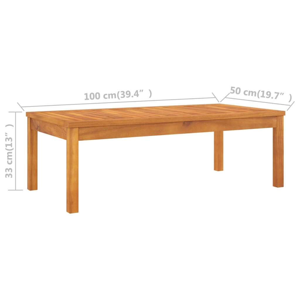 Coffee Table 39.4"x19.7"x13" Solid Acacia Wood - American Smart