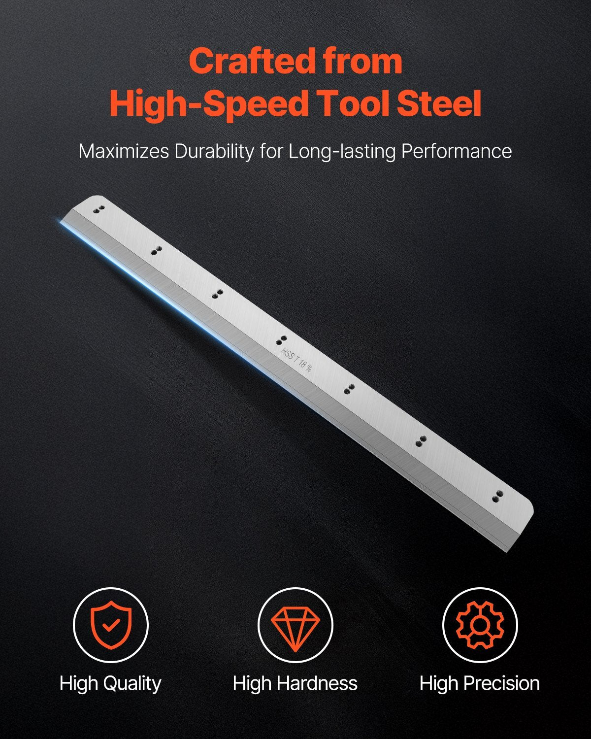 Heavy duty steel paper cutter blade for American Smart WB H670TV7 paper trimmer, replacement spare blade, 800 x 76 x 10 mm size.