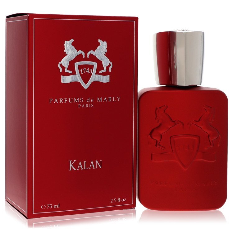 Kalan by Parfums De Marly unisex Eau De Parfum spray, 2.5 oz, featuring elegant bottle design and luxurious fragrance.
