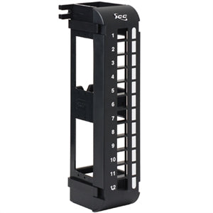 Vertical HD12-port patch panel blank from American Smart WB, designed for organizing and managing patchcords in networking.