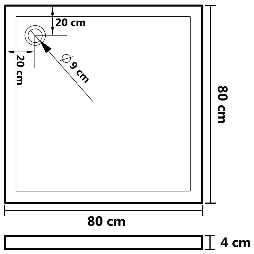 White square ABS shower base tray measuring 31.5x31.5 inches, plumbing fixture from American Smart WB with smooth surface and sturdy design.