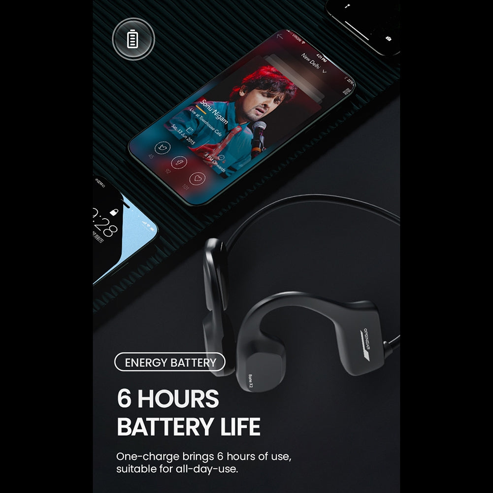 American Smart WB wireless sports headphones with bone conduction earphones, clear sound, waterproof blue earbuds, and headband design.
