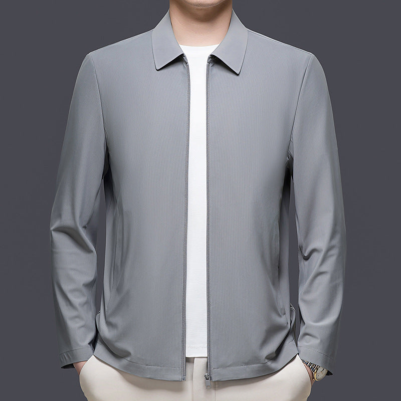 Men's versatile casual blazer jacket by American Smart, suitable for spring and autumn, featuring a classic lapel design.