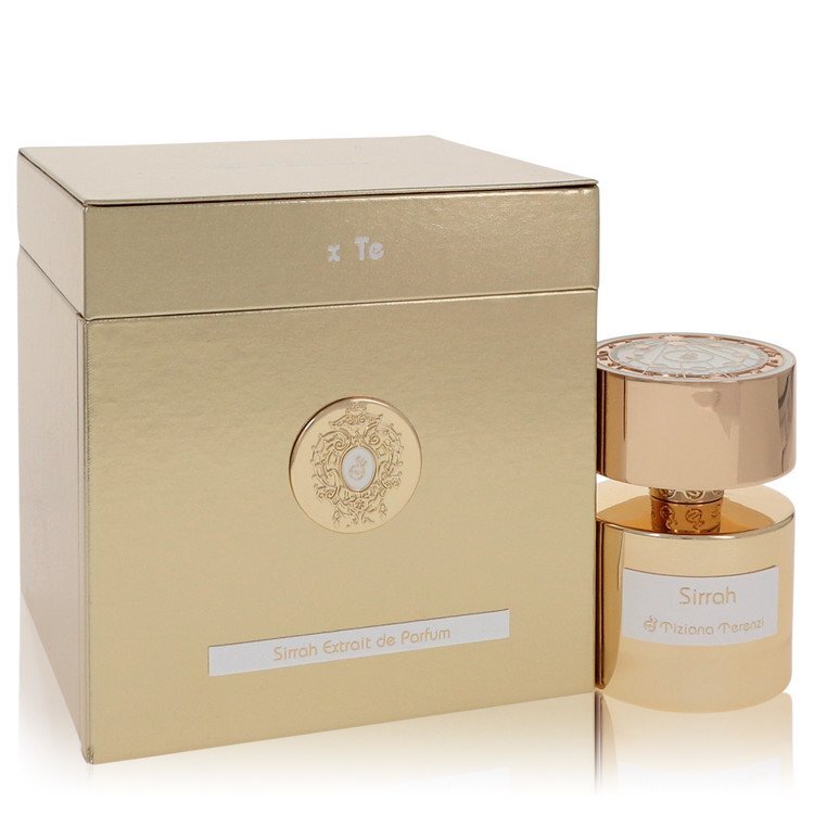 Tiziana Terenzi Sirrah unisex extrait de parfum spray, 3.38 oz, featuring elegant bottle design and luxurious fragrance.