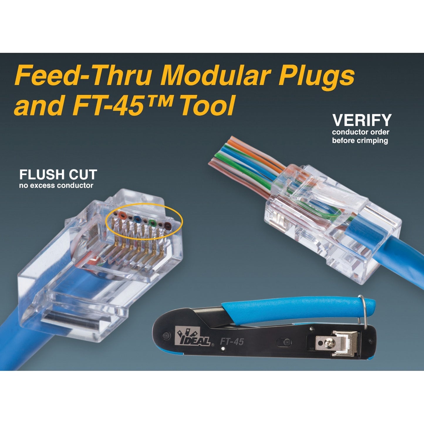American Smart IDEAL 33-507 RJ-45 Feed-Thru Installation Kit for wire running and network cable installation.