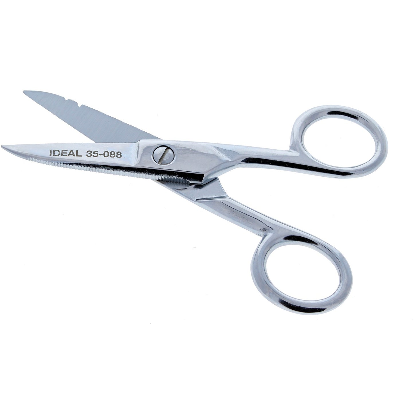 American Smart IDEAL electrician's scissors with stripping notch for wire cutting and stripping, designed for electrical installation projects.