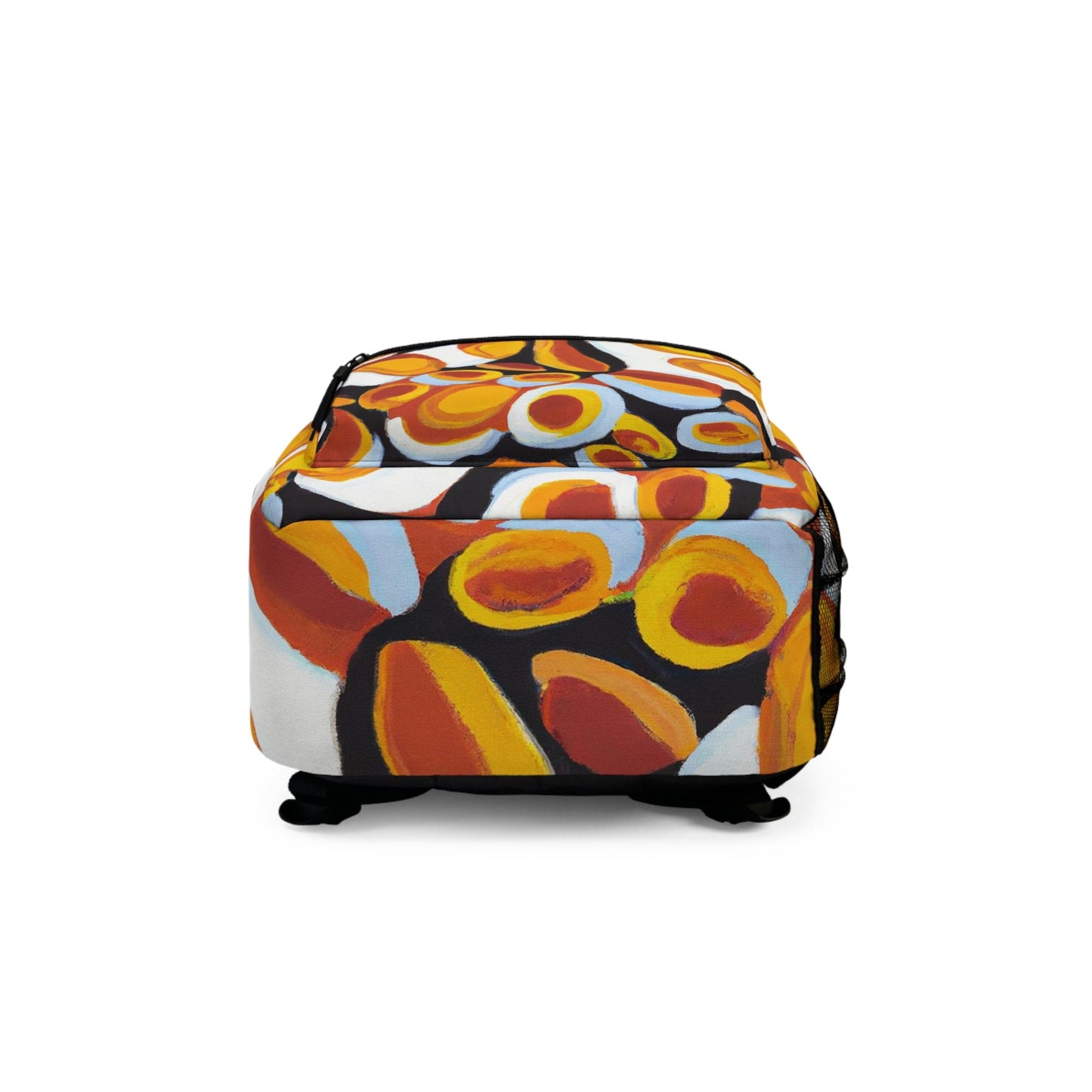 Backpack Work/school/leisure - Waterproof - Orange Black White Geometric Print Pattern-4