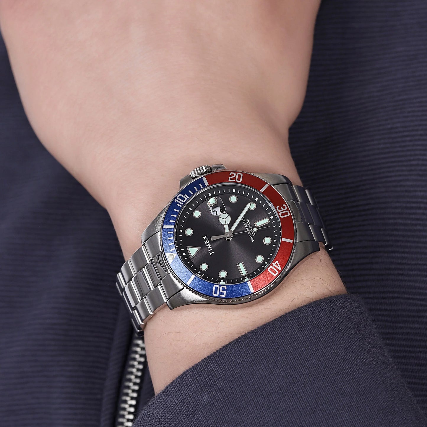 Timex Men's Black Dial, Silver Stainless Steel | Tw2u71900-4