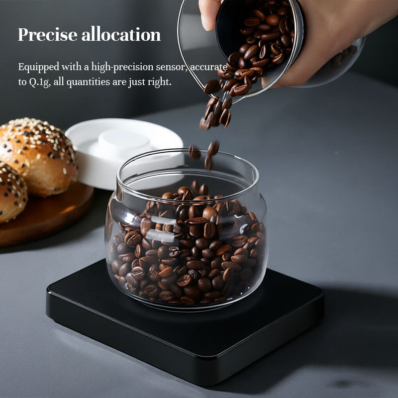 eprolo high-precision coffee scale with LED display, waterproof design, USB rechargeable, ideal for espresso and pour-over brewing
