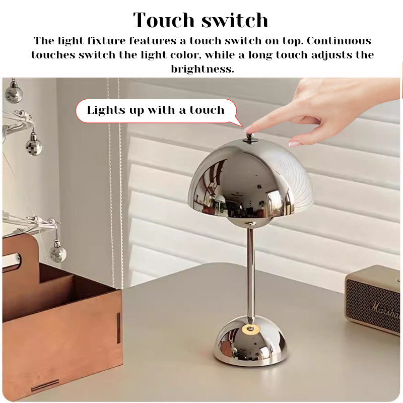 eprolo LED mushroom and flower bud desk lamp with touch control and USB charging, ideal for kids' room decor.