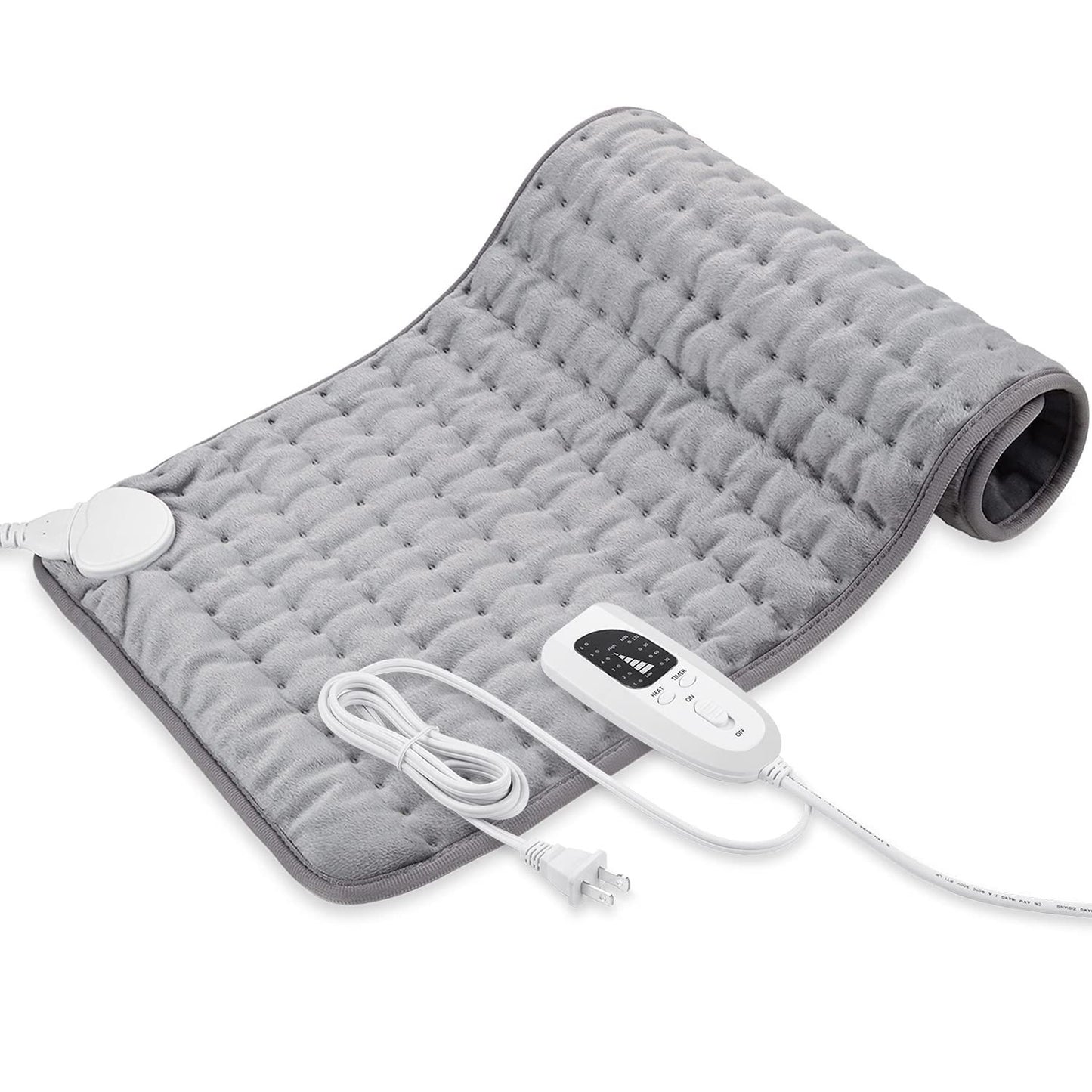 Eprolo heating pad and warm blanket draped over a person for soothing warmth and comfort.