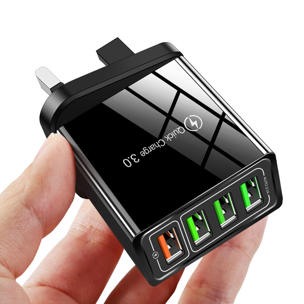 eprolo 4-port USB mobile phone charger with multi-port charging head for quick device charging and compatibility.