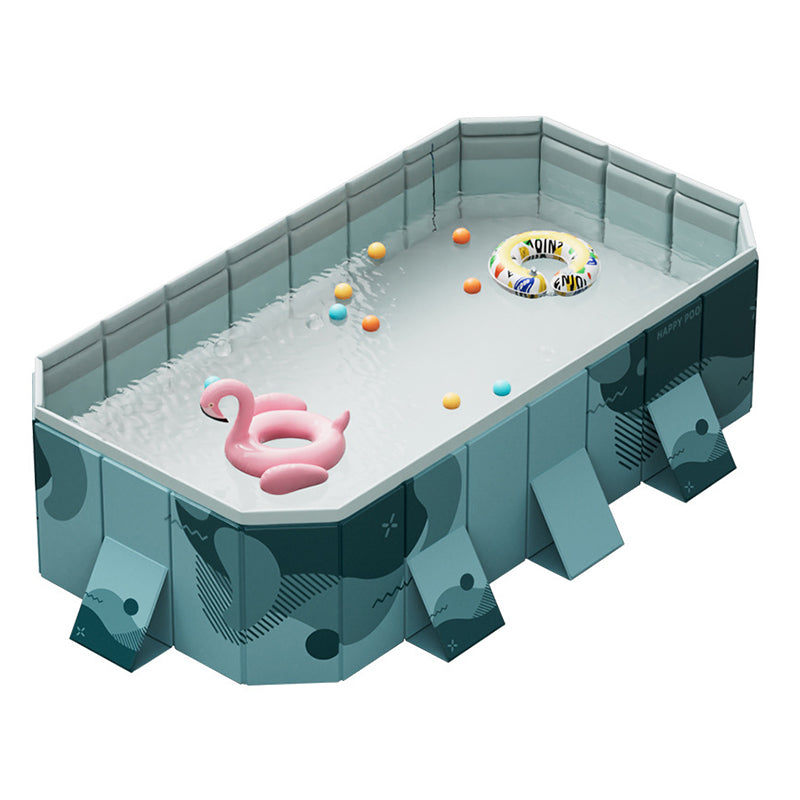 Large foldable eprolo rectangular family swimming pool, non-inflatable above ground outdoor pool for adults and kids, easy to set up.