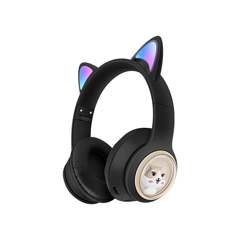 eprolo AKZ-07 luminous cat's ears Bluetooth headset with steamed cat-ear bread design, wireless gaming headset with subwoofer, headworn style