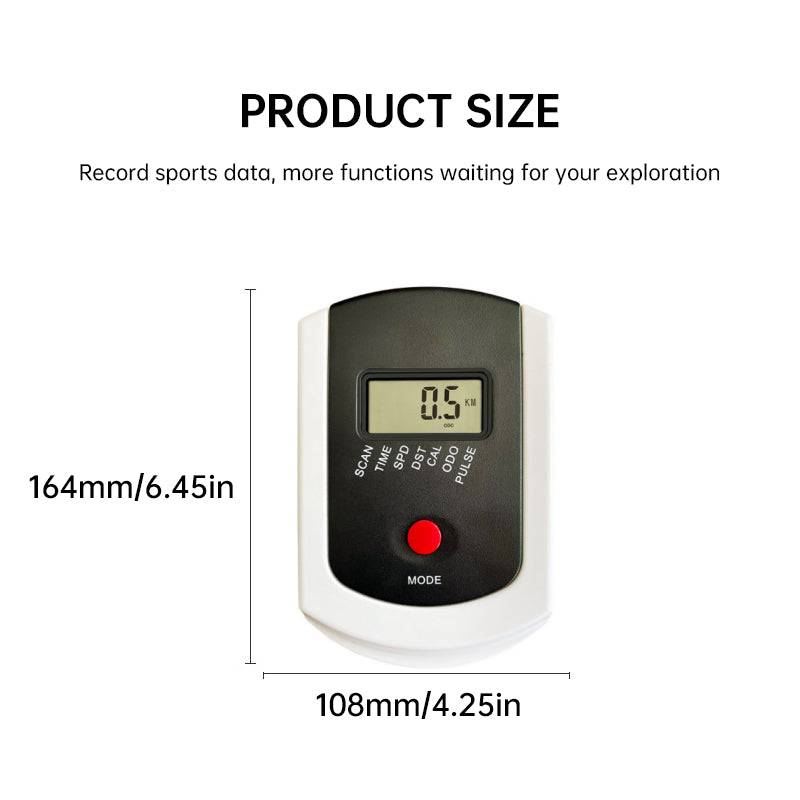 Eprolo heart rate electronic display for spinning and fitness bikes with speed counters for treadmills, mounted on exercise equipment.