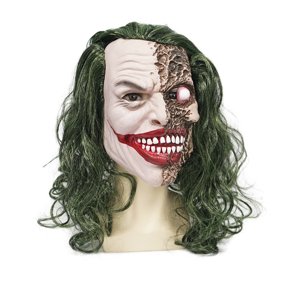 Eprolo Halloween latex Batman superhero mask, detailed black headgear for costume parties and cosplay events.