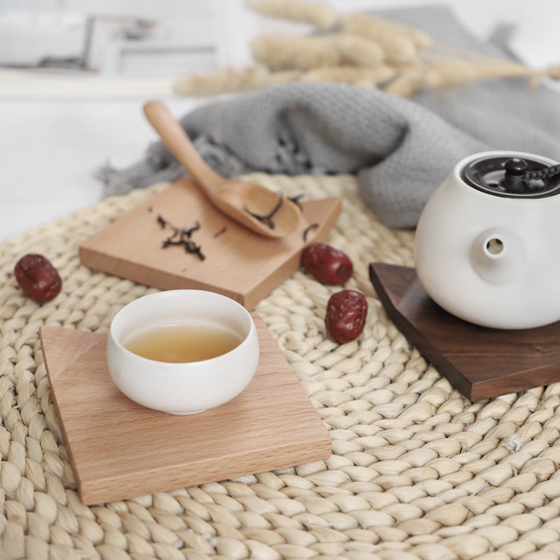 Black Walnut Corner Coaster Solid Wood Heat-Insulating Tea Set Cushion Creative Cup Holder Pot Bearing Accessories - American Smart