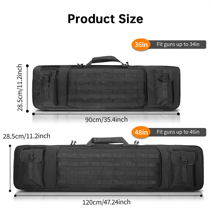 Eprolo tactical rifle bag with 120cm and 90cm compartments, durable gun case for hunting and shooting, with pistol holster.