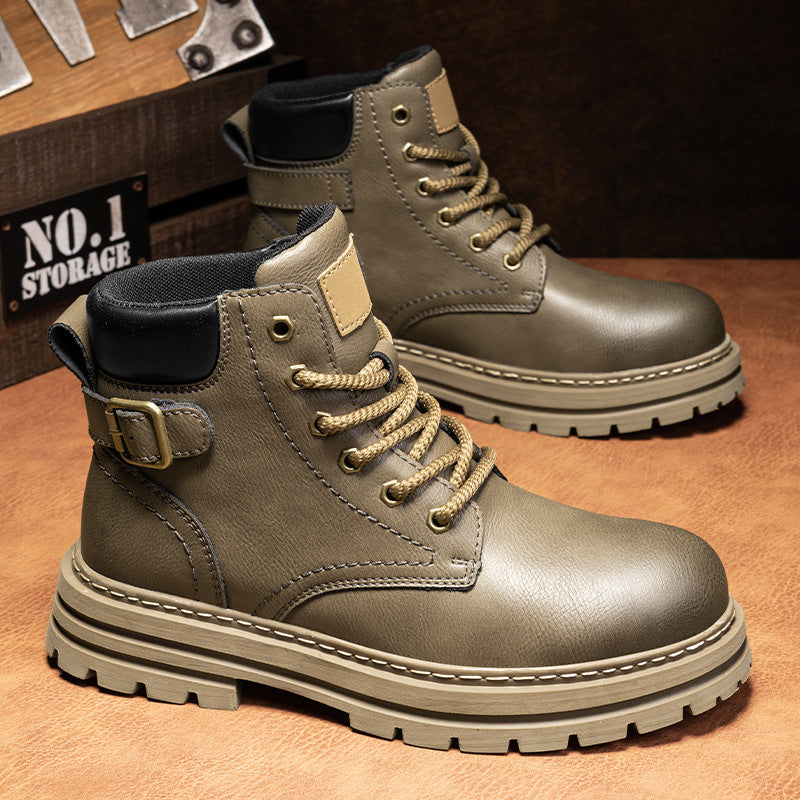 Eprolo Martin high-top men's workwear boots for autumn and winter, featuring retro style and durable construction.
