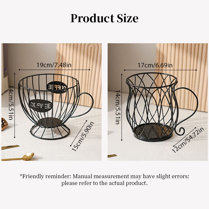 Large metal coffee capsule holder by eprolo, organizer and dispenser for Nespresso and Keurig coffee capsules.