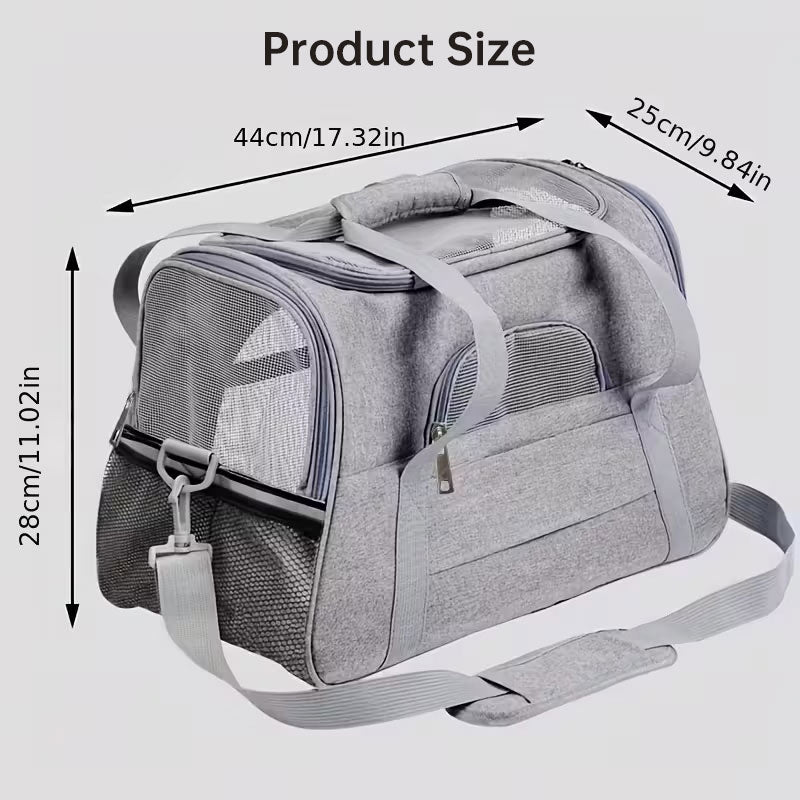 Foldable mesh pet carrier bag by eprolo, breathable travel bag for small cats and dogs, convertible crossbody handbag.