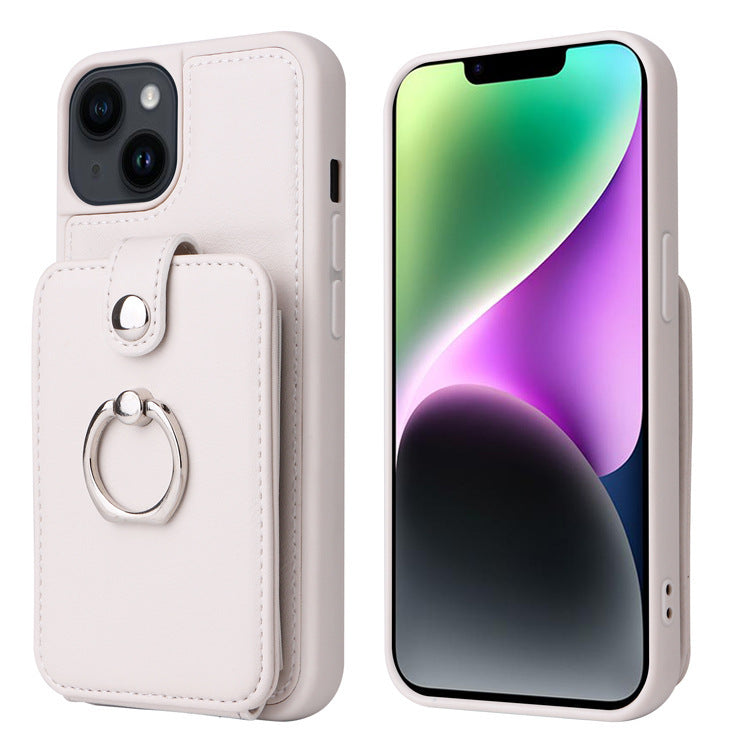 Eprolo leather wallet phone case for iPhone 14 and 13 Pro Max with flip cover, card slots, and protective accordion design.