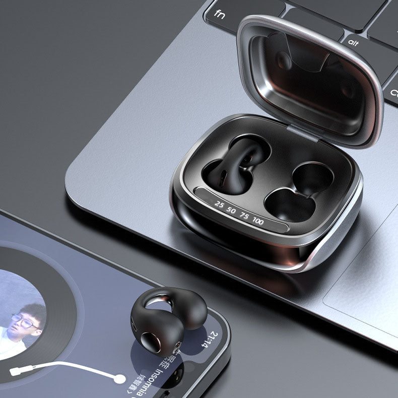 eprolo JX80 bone conduction clip-on Bluetooth earphones with spray code noise reduction and high battery life, shown in the image.