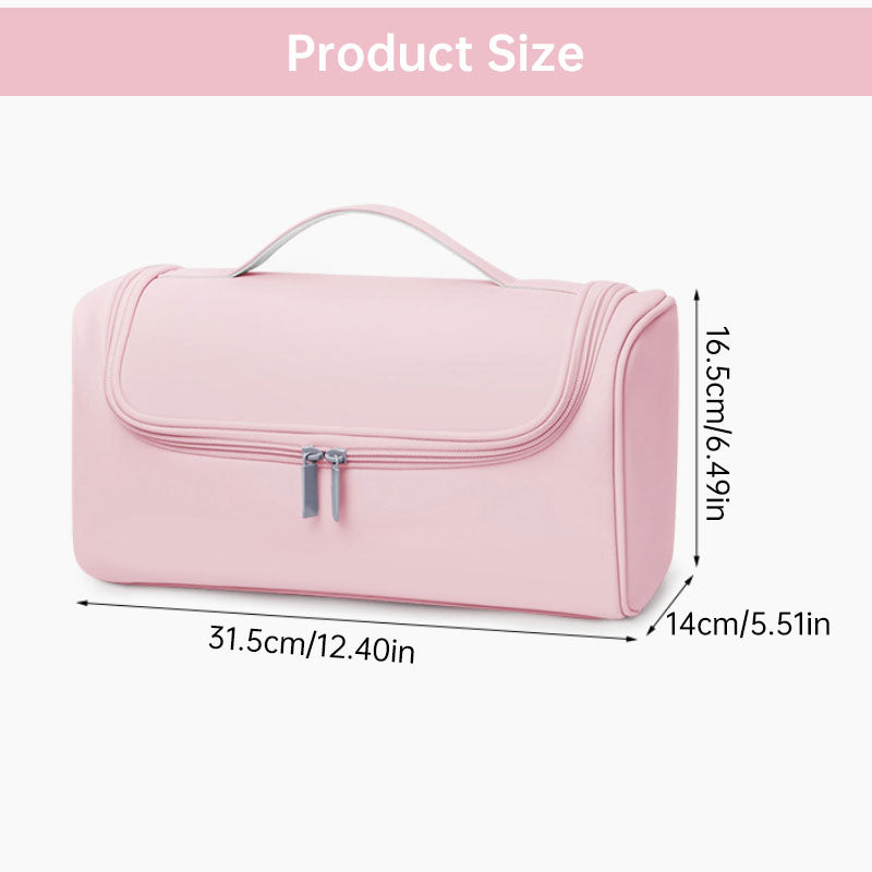 Eprolo large capacity hair dryer organizer bag with waterproof PU leather, double-layer interior, and non-slip bottom for travel and salon use.