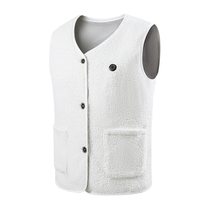 Eprolo intelligent heating vest with 16-zone carbon fiber heating, Teddy velvet fabric, designed for autumn and winter warmth.