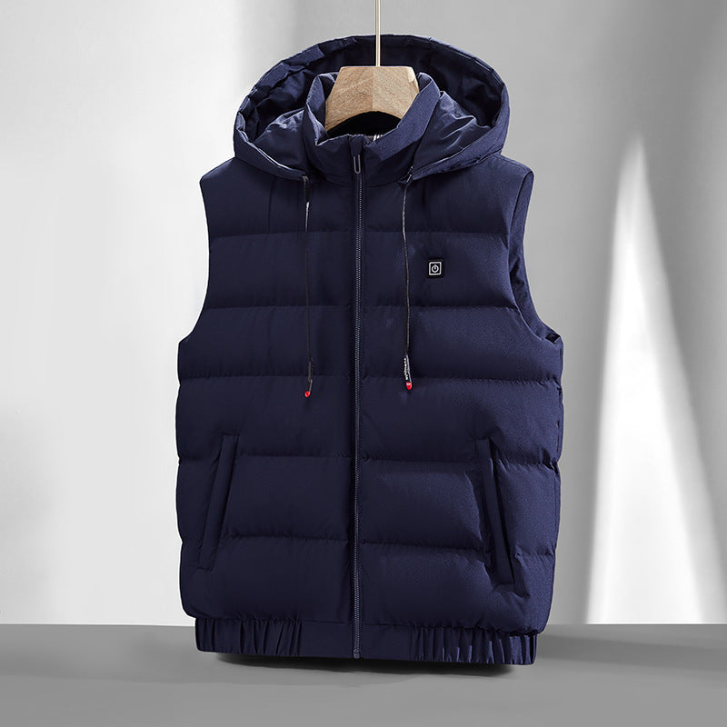 eprolo winter electric heating vest with hood, full-body USB heated clothing featuring intelligent temperature control